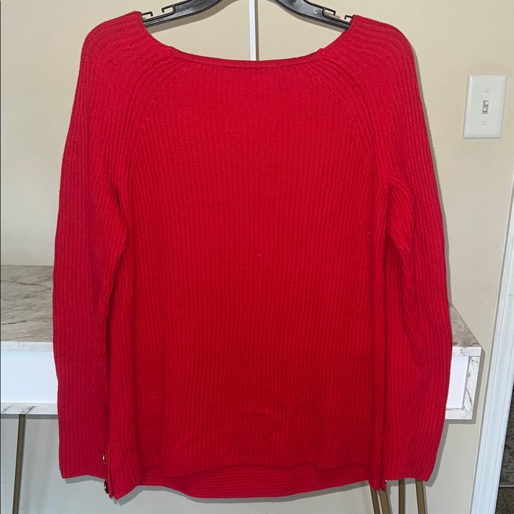 Talbots Red Ribbed Sweater - Picture 4 of 5